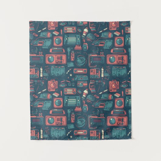 Explosion aus der Vergangenheit: Technik der 80er  Wandteppich (Vorderseite)