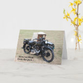 Explosion aus vergangener Vintager MotorradGeburts Karte (Gelbe Blume)