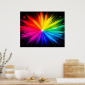 Explosion der Farben der farbenfrohen Regenbogenwa Poster (Küche)