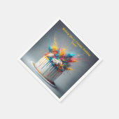 Explosion der Freude - Glücklicher Geburtstagskuch Serviette (Ecke)