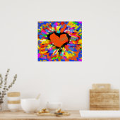 Explosion der Liebe, Herzkunstdruck Poster (Küche)