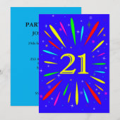 Explosion der Party Einladung am 21. Geburtstag (Vorne/Hinten)