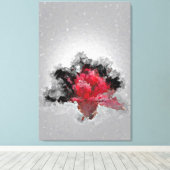 Explosion der roten Blume Leinwanddruck (Insitu (Holzboden))
