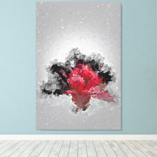 Explosion der roten Blume Leinwanddruck (Insitu (Holzboden))