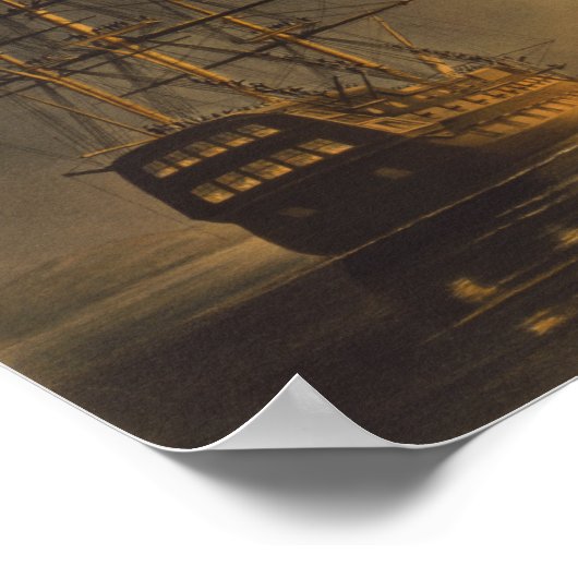 Explosion der USS Dampf Frigate Missouri Poster (Ecke)