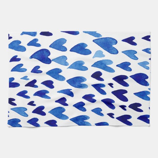 Explosion der Valentinstag - blau Geschirrtuch (Horizontal)