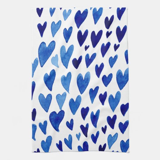 Explosion der Valentinstag - blau Geschirrtuch (Vertikal)