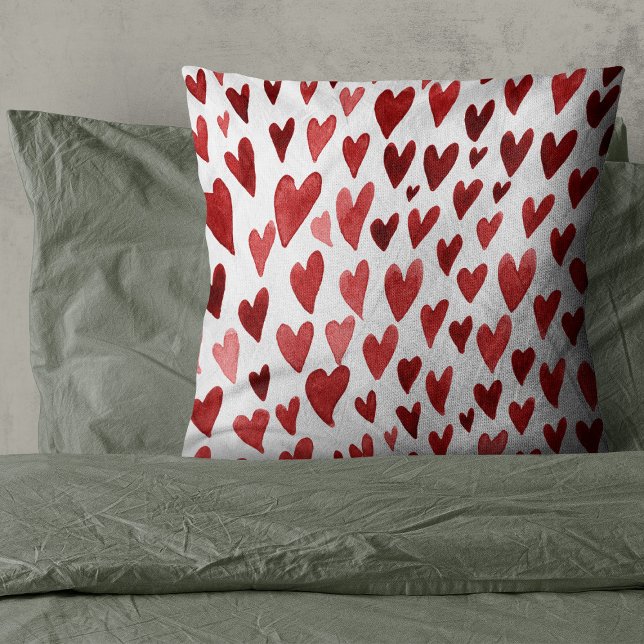 Explosion der Valentinstag-Herzen - rot Kissen (Von Creator hochgeladen)
