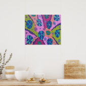 Explosion des Abstrakten Zeichnend Farbstoffs Poster (Küche)