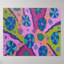 Explosion des Abstrakten Zeichnend Farbstoffs Poster