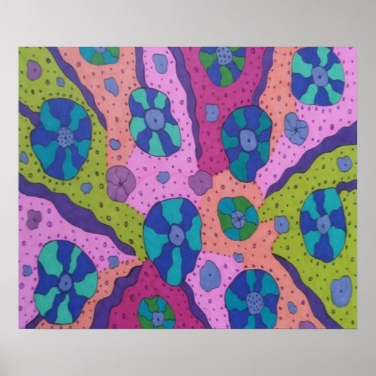 Explosion des Abstrakten Zeichnend Farbstoffs Poster (Vorne)