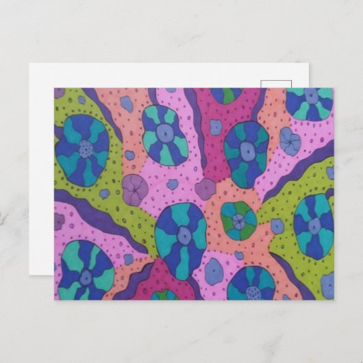 Explosion des Abstrakten Zeichnend Farbstoffs Postkarte (Vorne/Hinten)