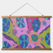 Explosion des Abstrakten Zeichnend Farbstoffs Wandteppich Mit Holzrahmen (Vorne)