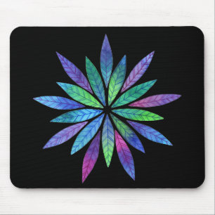 Explosion des blaugrünen Blätter Mousepad