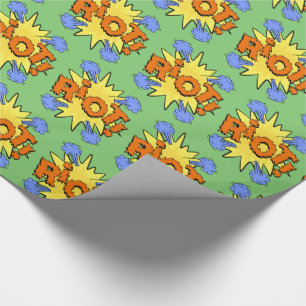 Explosion des Cartoon von Riot Kapow Geschenkpapier