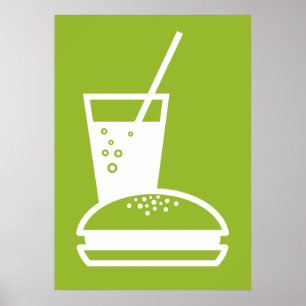 Explosion des Hamburger- und Limonadengeschmacks Poster
