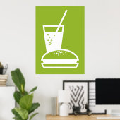 Explosion des Hamburger- und Limonadengeschmacks Poster (Heimbüro)