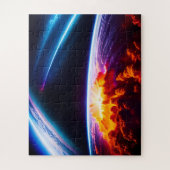 Explosion des Planeten unter Phantastischem kosmis Puzzle (Vertikal)