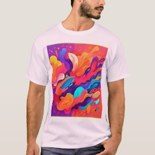 Explosion des Regenbogens: glücklicher, malerische T-Shirt