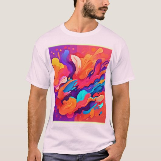 Explosion des Regenbogens: glücklicher, malerische T-Shirt (Vorderseite)