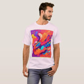 Explosion des Regenbogens: glücklicher, malerische T-Shirt (Vorne ganz)