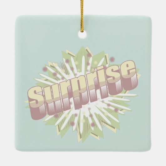 Explosion einer überraschenden Onomatopoese Keramikornament (Rückseite)