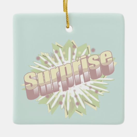 Explosion einer überraschenden Onomatopoese Keramikornament (Vorderseite)