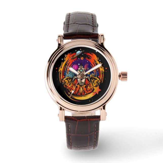 Explosion eines Raumschiffs Armbanduhr (Vorderseite)