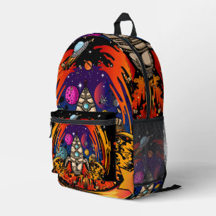 Explosion eines Raumschiffs Bedruckter Rucksack