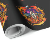 Explosion eines Raumschiffs Geschenkpapier (Rolleneckpunkt)