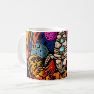 Explosion eines Raumschiffs Kaffeetasse