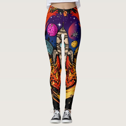 Explosion eines Raumschiffs Leggings (Vorderseite)