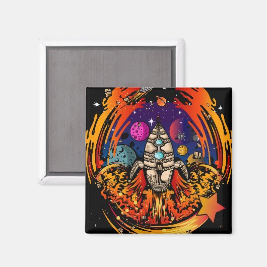 Explosion eines Raumschiffs Magnet (Vorderseite/Rückseite)