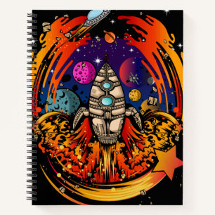 Explosion eines Raumschiffs Notizblock