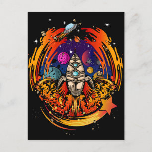 Explosion eines Raumschiffs Postkarte