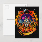 Explosion eines Raumschiffs Postkarte (Vorne/Hinten)