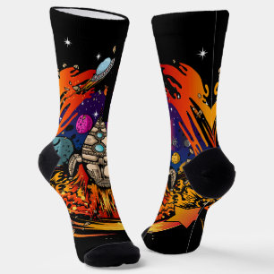 Explosion eines Raumschiffs Socken