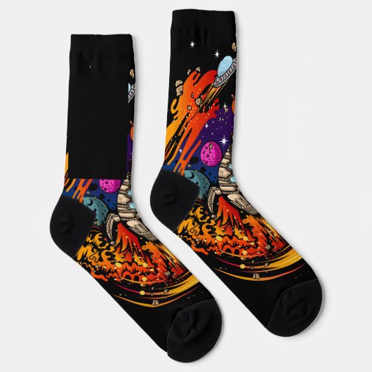 Explosion eines Raumschiffs Socken (Rechts)