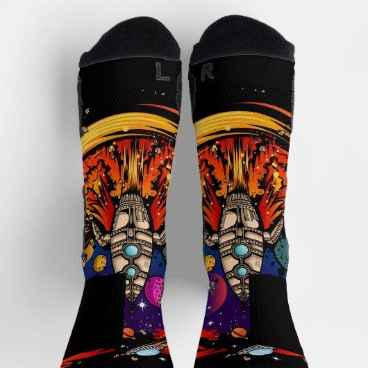Explosion eines Raumschiffs Socken (Oben)