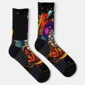 Explosion eines Raumschiffs Socken (Rechts)