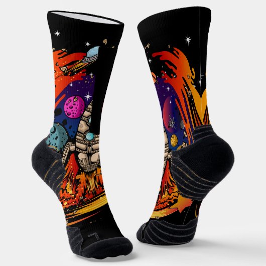 Explosion eines Raumschiffs Socken (Gewinkelt)
