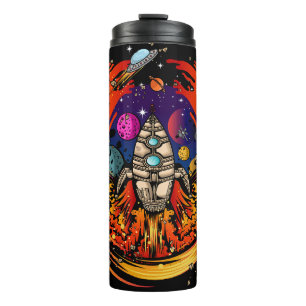 Explosion eines Raumschiffs Thermosbecher
