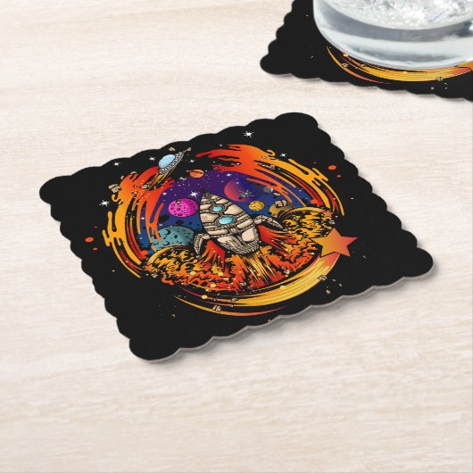 Explosion eines Raumschiffs Untersetzer (angewinkelt)