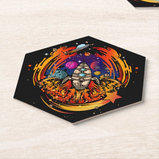 Explosion eines Raumschiffs Untersetzer (angewinkelt)