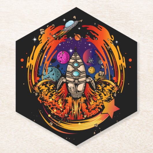 Explosion eines Raumschiffs Untersetzer (Vorderseite)