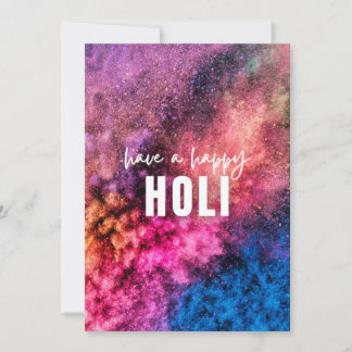 Explosion heller Farben mit Happy Holi Wunsch Dankeskarte