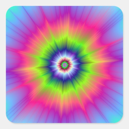 Explosion in blau-grün und rosa Aufkleber (Vorderseite)