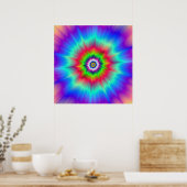 Explosion in blau-rot-grün und violett poster (Küche)