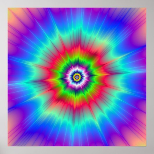 Explosion in blau-rot-grün und violett poster (Vorne)