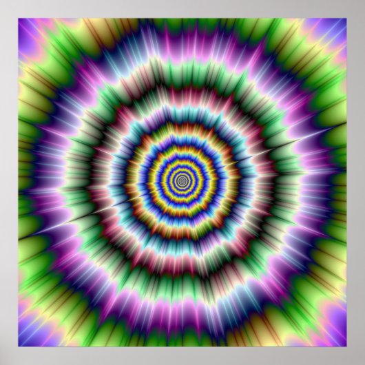 Explosion in violettem Grün- und blauem Poster (Vorne)